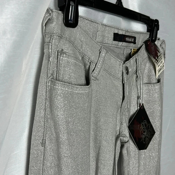 RARE VTG NWT SILVER SALVAGE LOW RISE ,SKINNY SHINY women s jeans size 4,6 & 10 - Picture 5 of 15